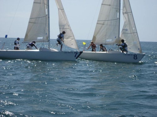 Racing at the US Youth Match Racing camp © Dave Perry